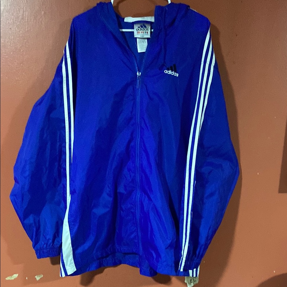 Vtg Adidas Blue Windbreaker Jacket